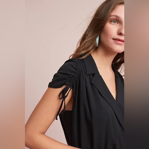 Anthropologie Maeve Carlotta Ruched Shirt Dress Size XS - Picture 2 of 7